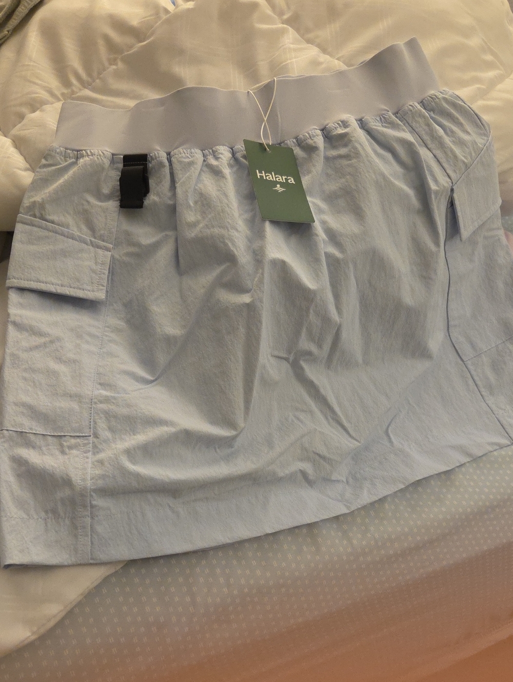 HALARA Light Blue Athletic Skort with Utility Pocket and Elastic Waistband